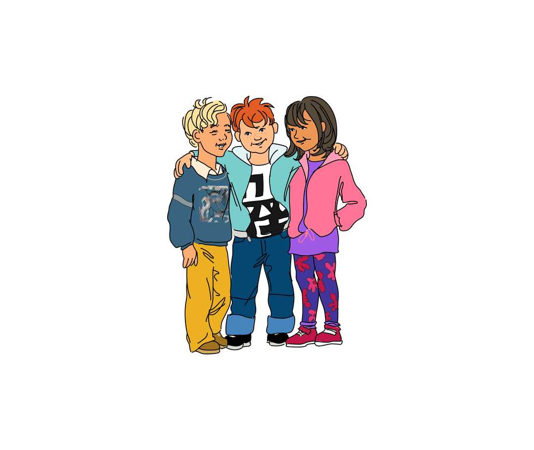 Tim und seine Freunde umarmen sich Tim und seine Freunde umarmen sich